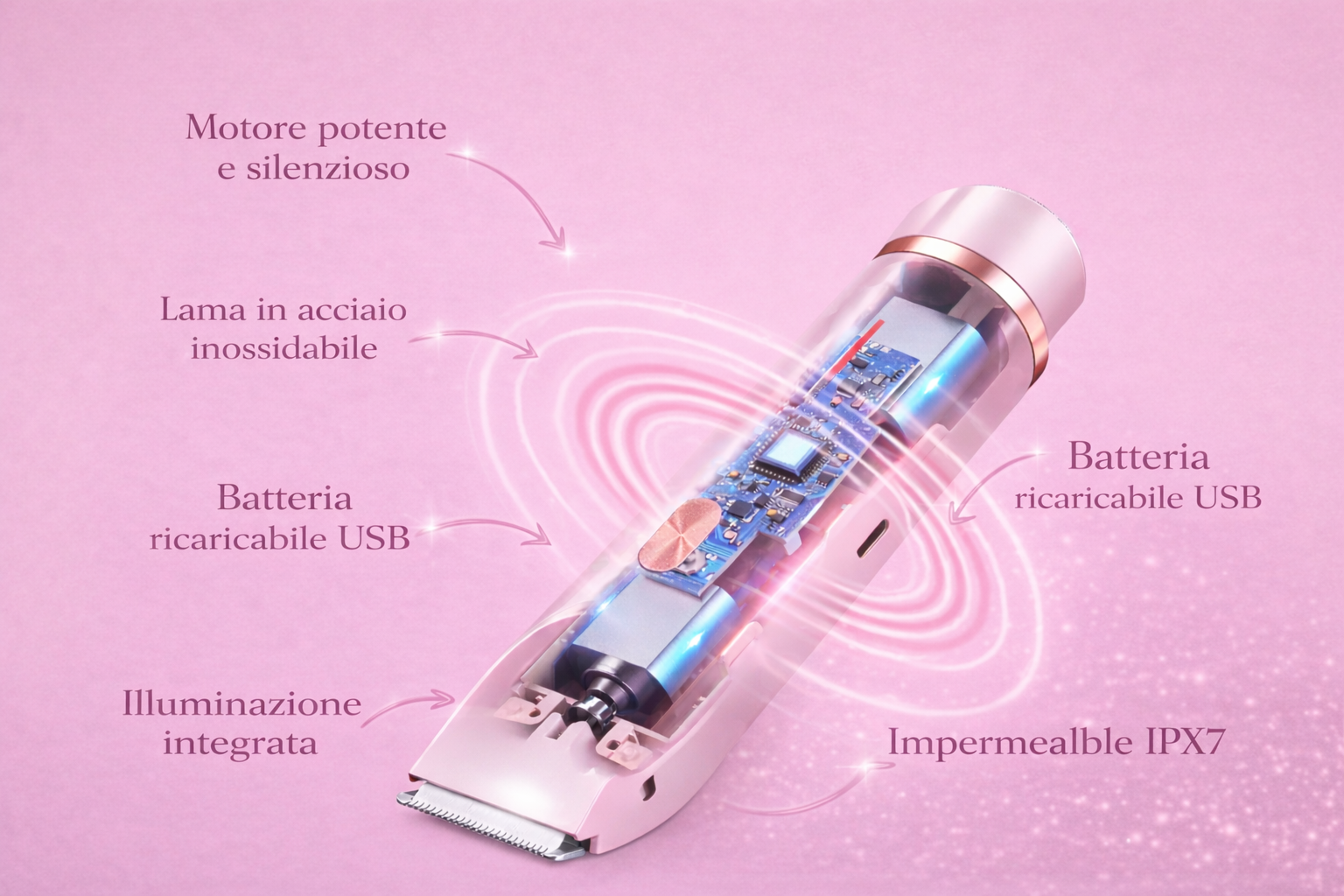 RosèBlade™️-Rasoio Elettrico Rosa 2in1 Ultra Delicato