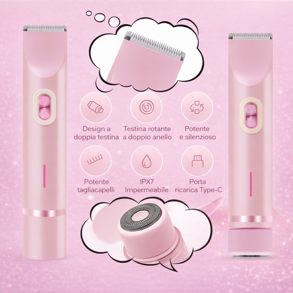 RosèBlade™️-Rasoio Elettrico Rosa 2in1 Ultra Delicato