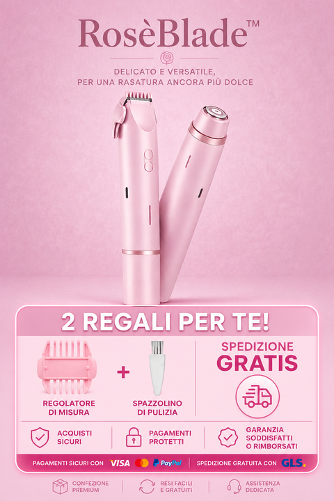 RosèBlade™️-Rasoio Elettrico Rosa 2in1 Ultra Delicato